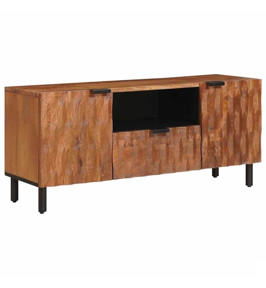Meuble TV avec tiroir Finition Acacia Brun 105 x 33 x 46 cm