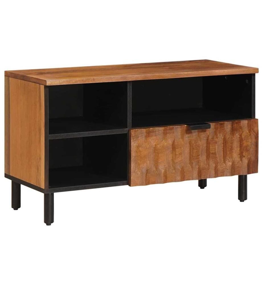 Meuble TV avec tiroir Finition Acacia Brun 80 x 33 x 46 cm
