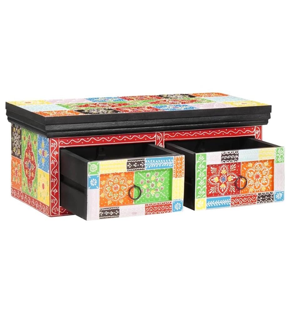 Meuble TV Multicolore 60 x 30 x 24 cm Bois de manguier massif