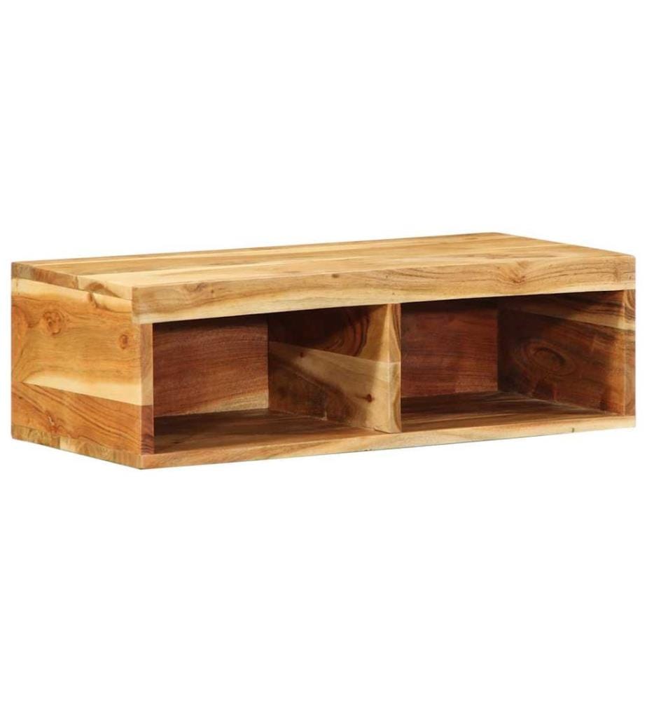 Meuble TV mural 60x30x19 cm bois massif d'acacia