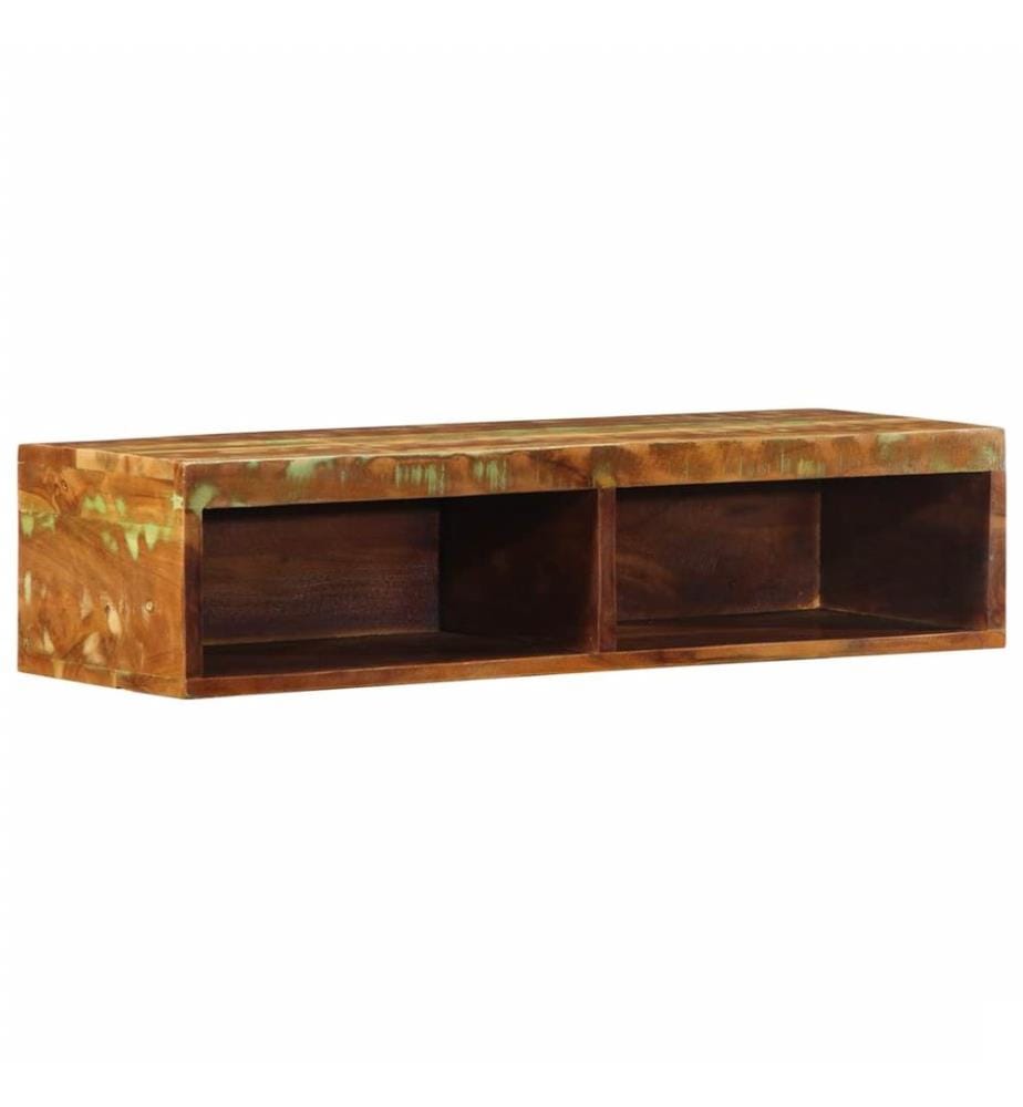 Meuble TV mural 80x30x19 cm bois massif de récupération