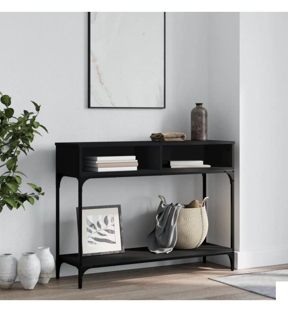 Table console noir 100x30,5x75 cm bois d'ingénierie