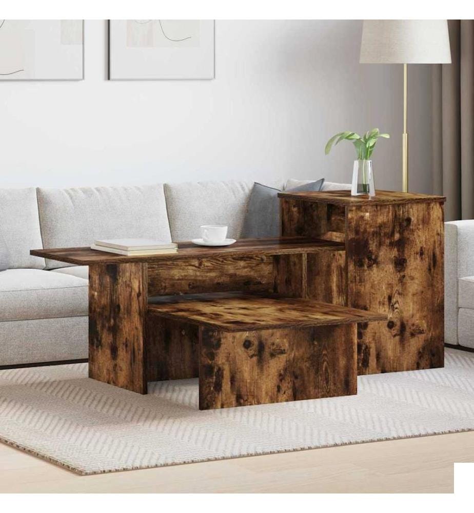 Table console Chêne fumé 91,5 x 35 x 38,5 cm Bois d'ingénierie