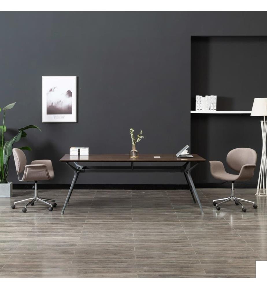 Chaise pivotante à manger taupe tissu
