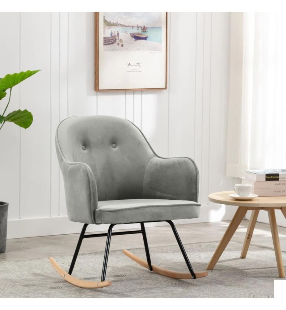 Chaise à bascule Gris Velours