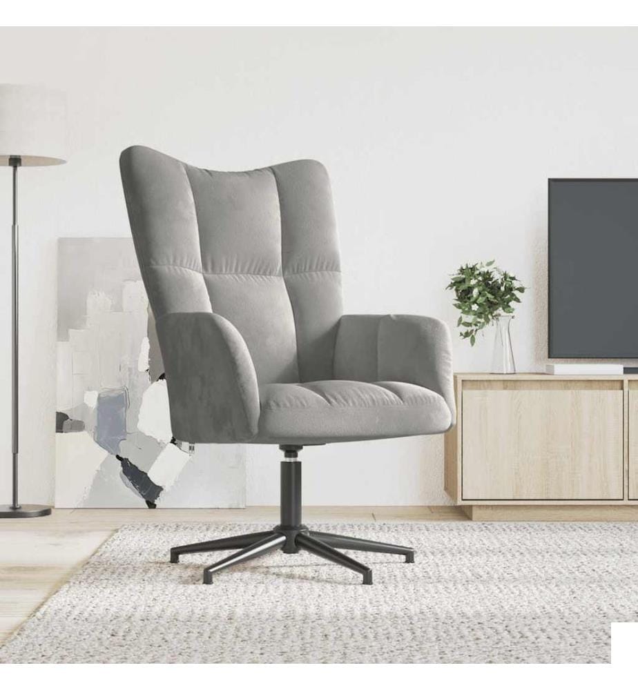Chaise de relaxation Gris clair Velours