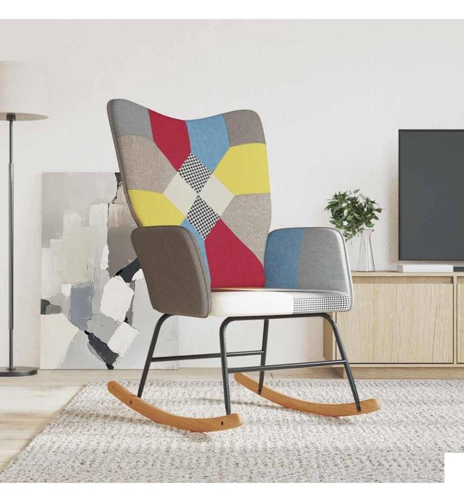 Chaise à bascule Patchwork Tissu