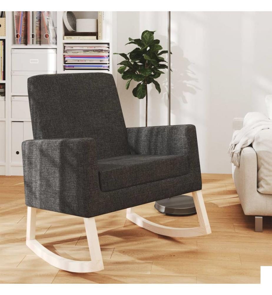 Chaise à bascule Noir Tissu