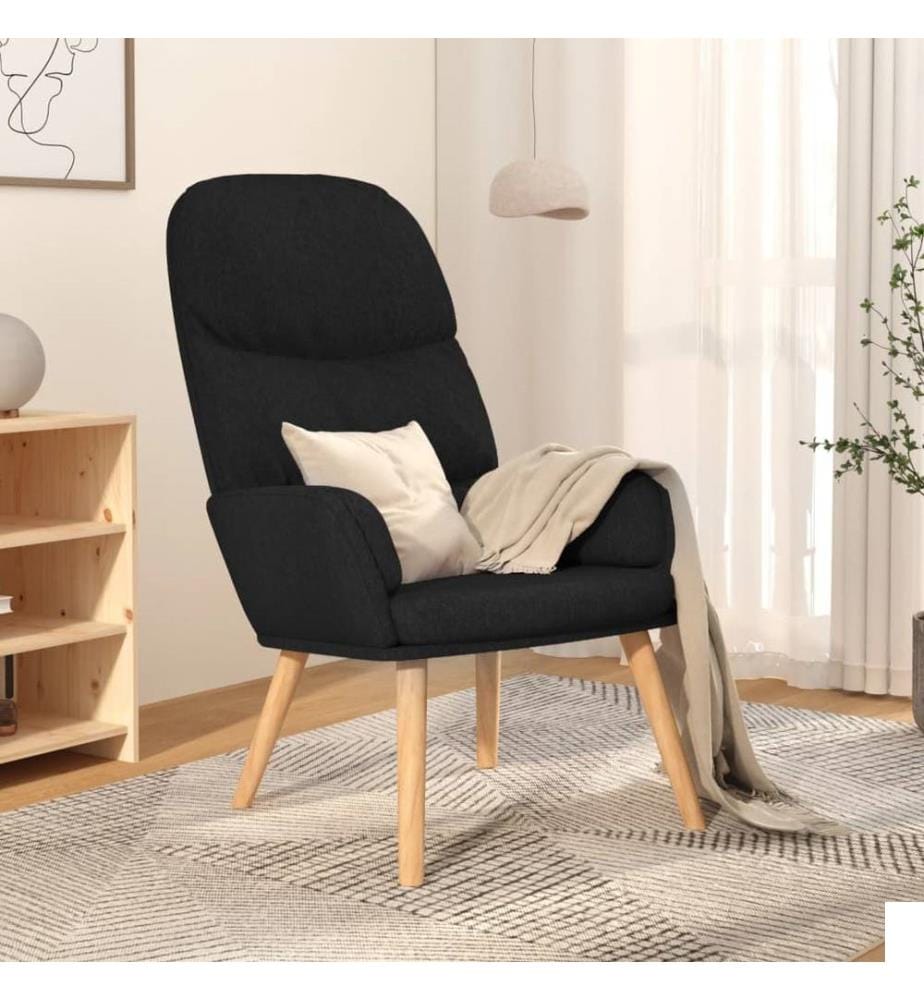 Chaise de relaxation Noir Tissu