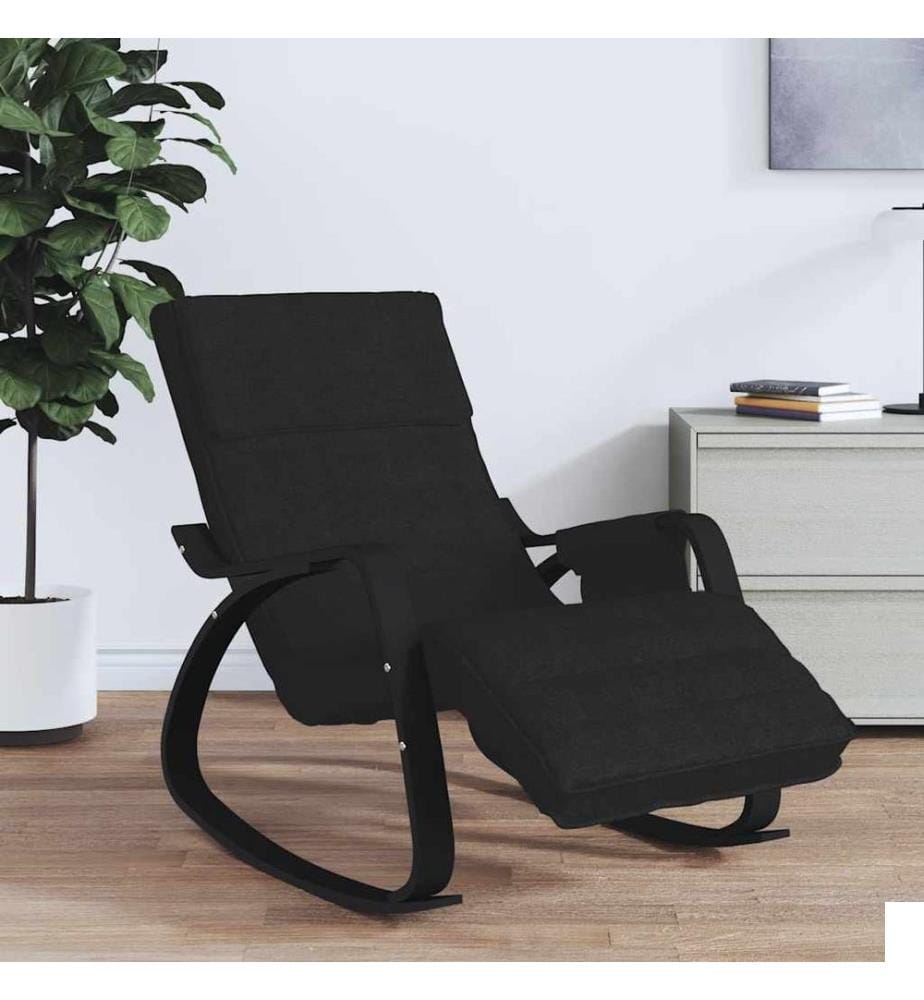 Chaise à bascule Noir Tissu