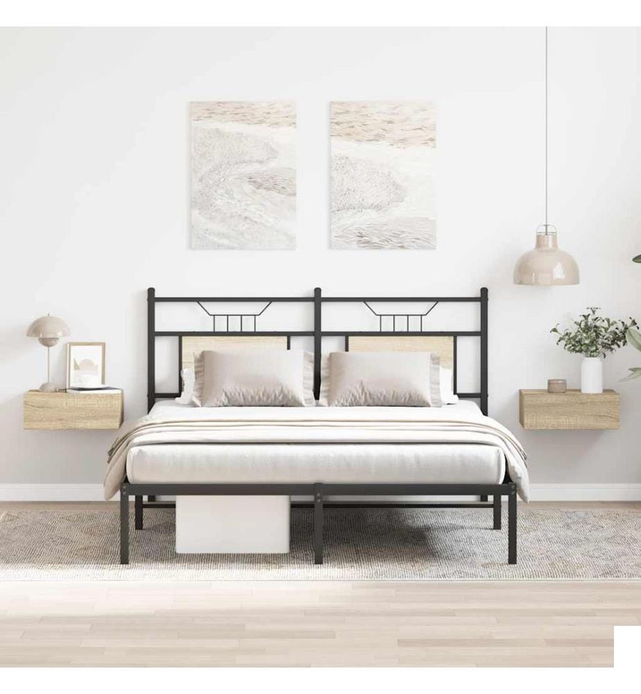 Tables de chevet flottantes 2 pcs Chêne sonoma Bois ingénierie