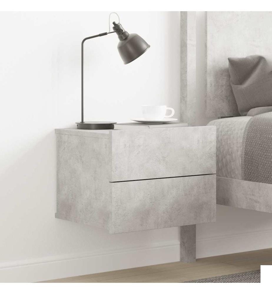 Table de chevet Gris béton 40x30x30 cm Bois ingénierie