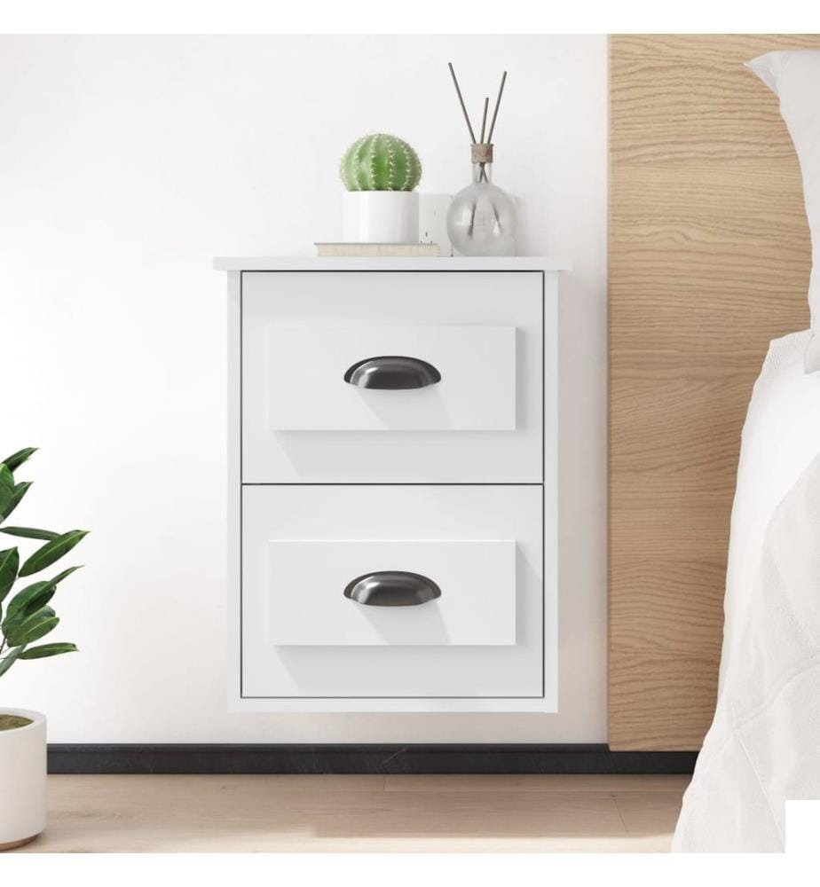 Table de chevet murale blanc 41,5x36x53 cm