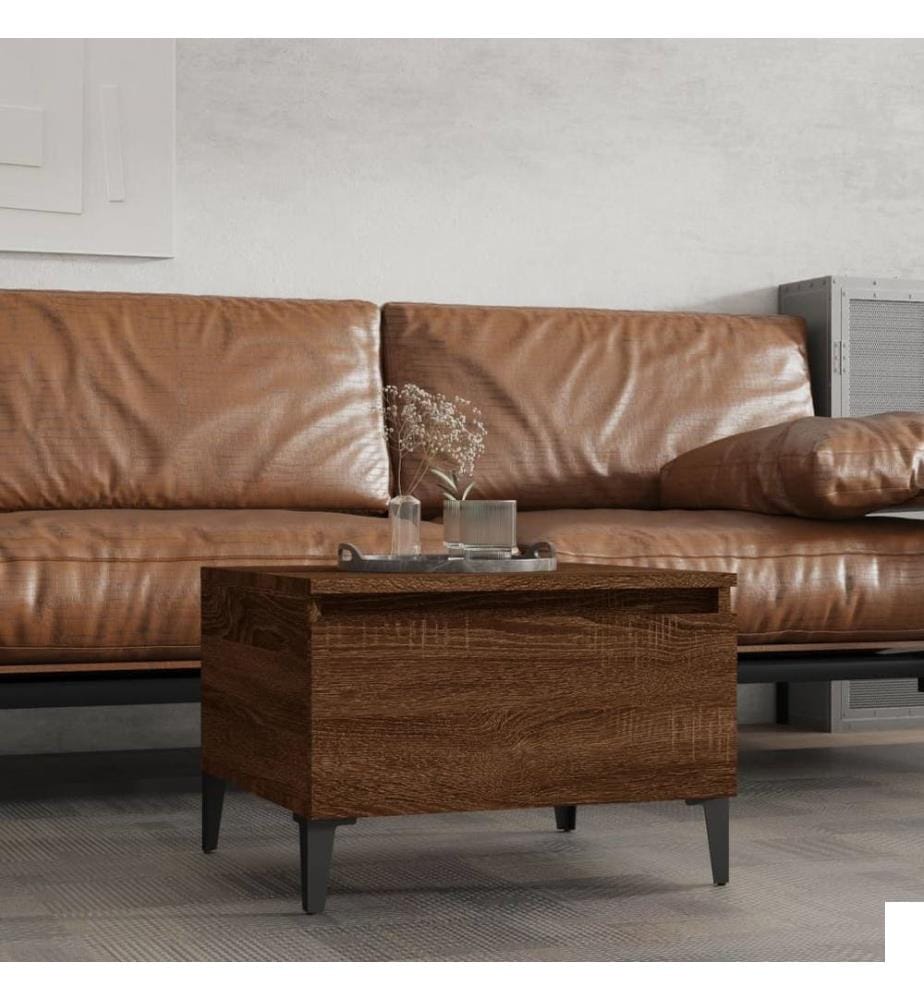 Table d'appoint Chêne marron 50x46x35 cm Bois d'ingénierie