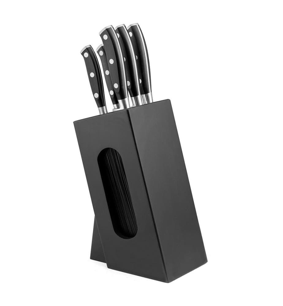 Set de 5 Couteaux de Cuisine Vulcano + Bloc à Couteaux