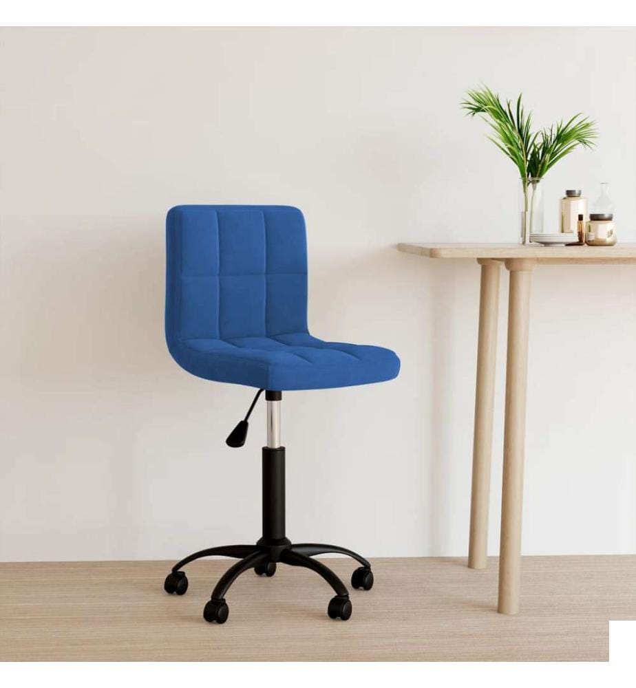 Chaise pivotante de bureau Bleu Velours