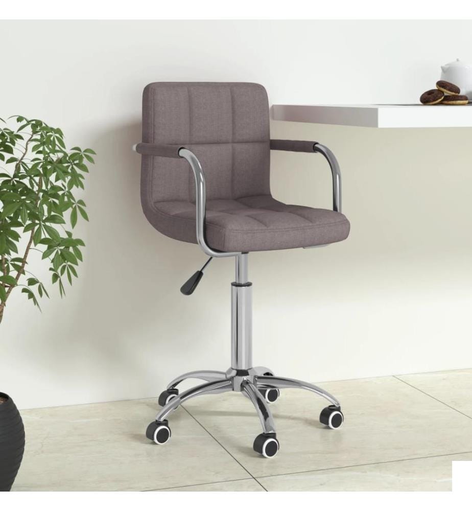 Chaise pivotante de bureau Taupe Tissu