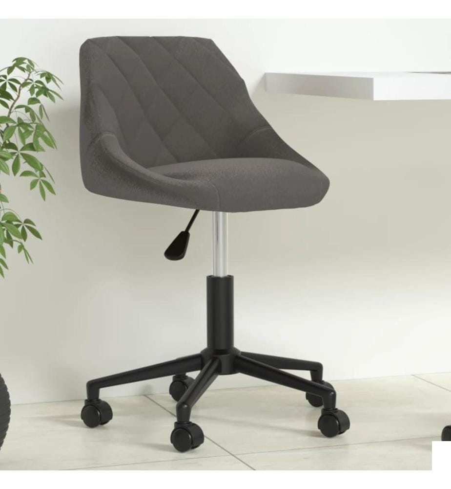 Chaise pivotante de bureau Gris foncé Velours