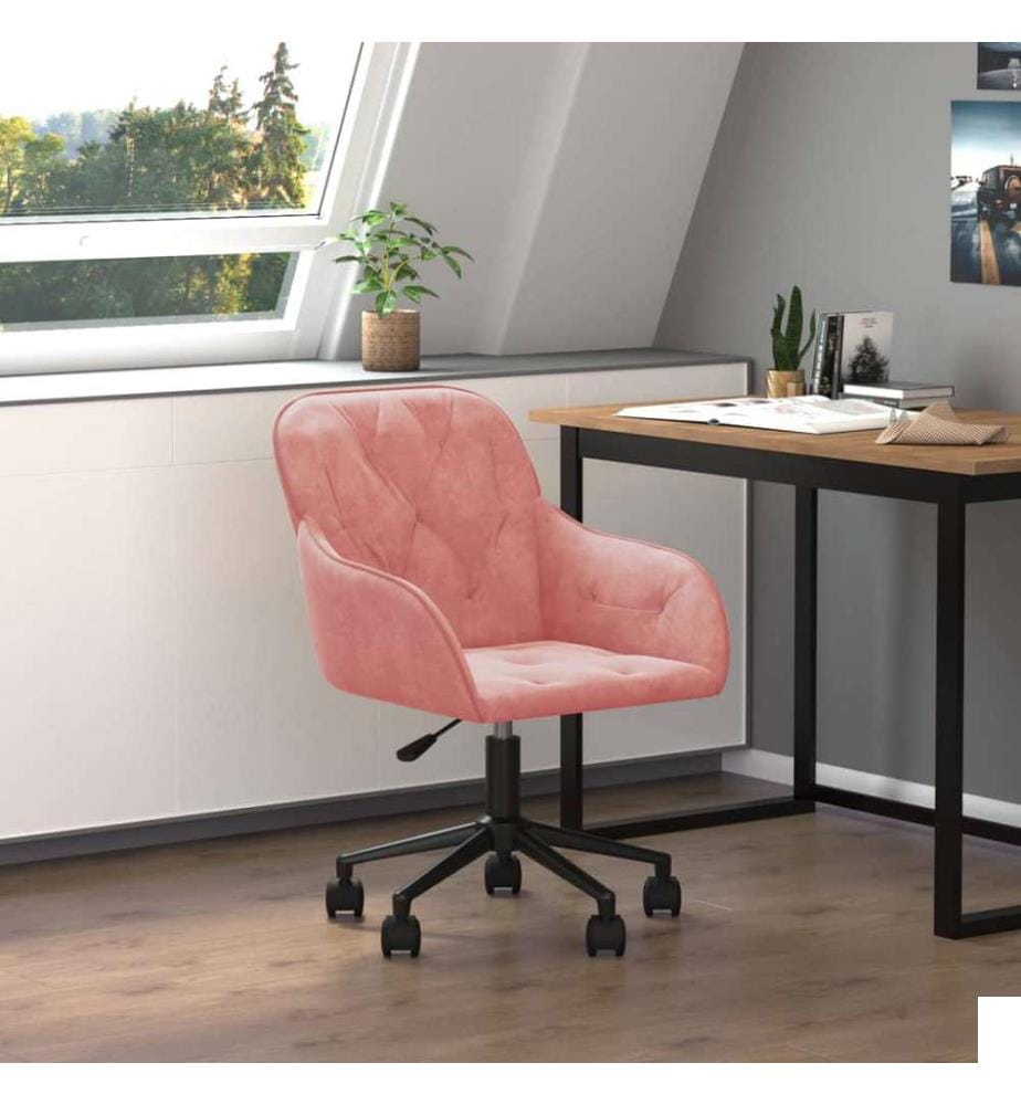 Chaise pivotante de bureau Rose Velours