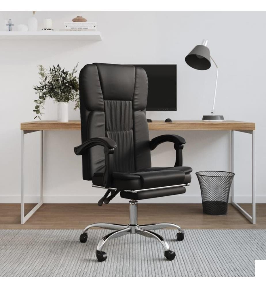 Fauteuil inclinable de bureau Noir Similicuir