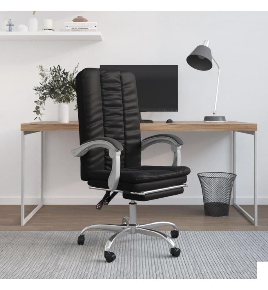 Fauteuil inclinable de bureau Noir Similicuir