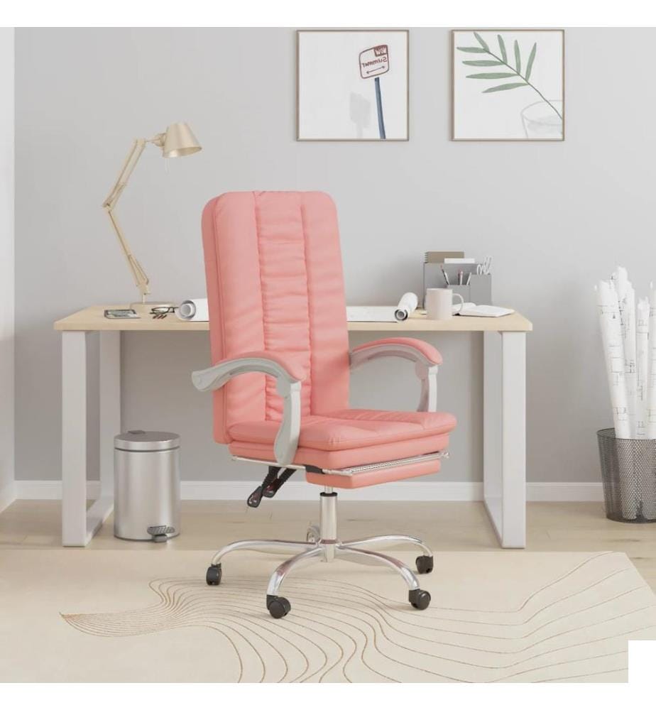 Fauteuil inclinable de bureau Rose Similicuir