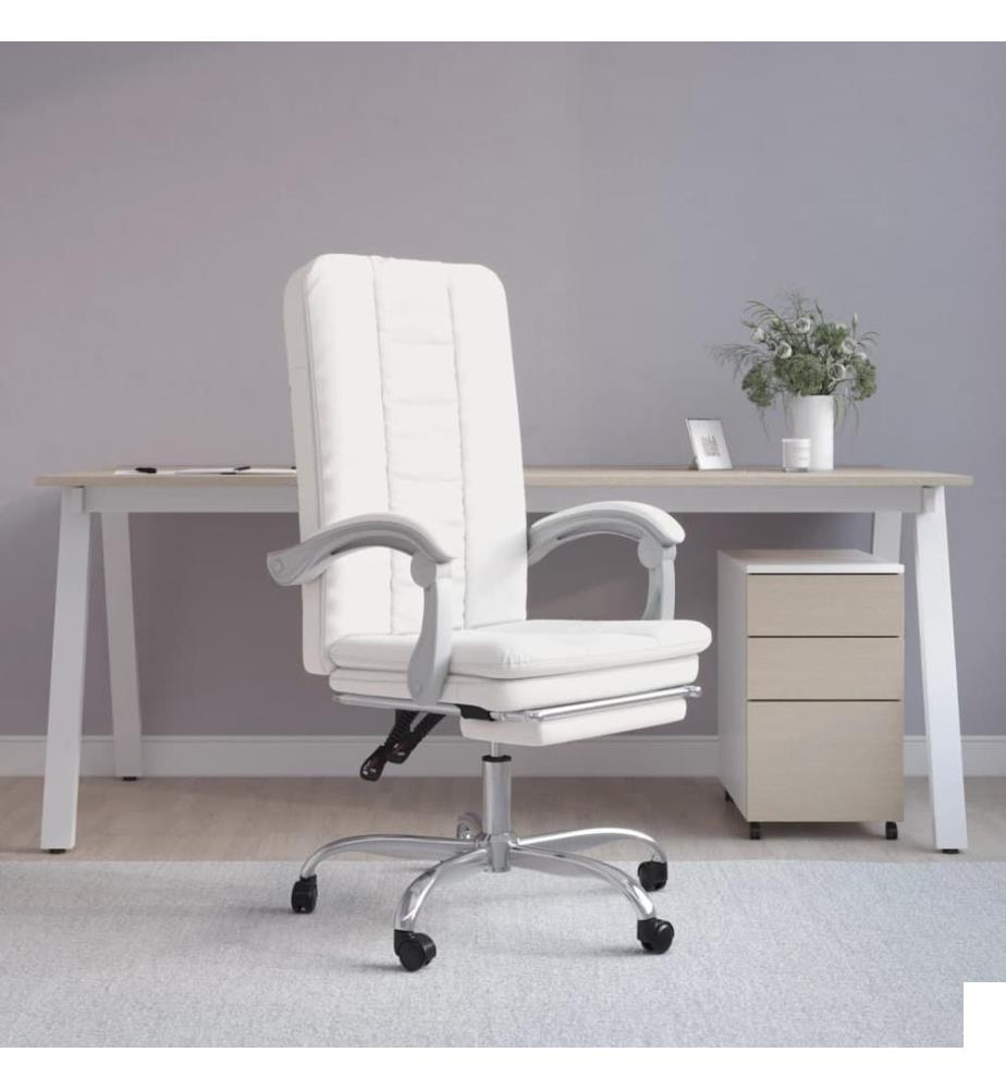 Fauteuil inclinable de bureau Blanc Similicuir