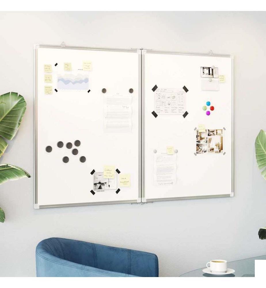 Tableau blanc magnétique pliable 100x80x1,7 cm aluminium