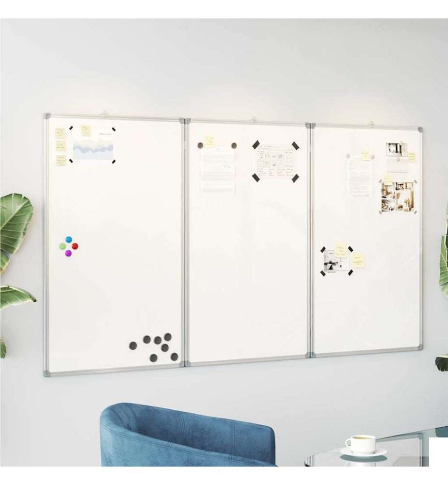 Tableau blanc magnétique pliable 120x100x1,7 cm aluminium