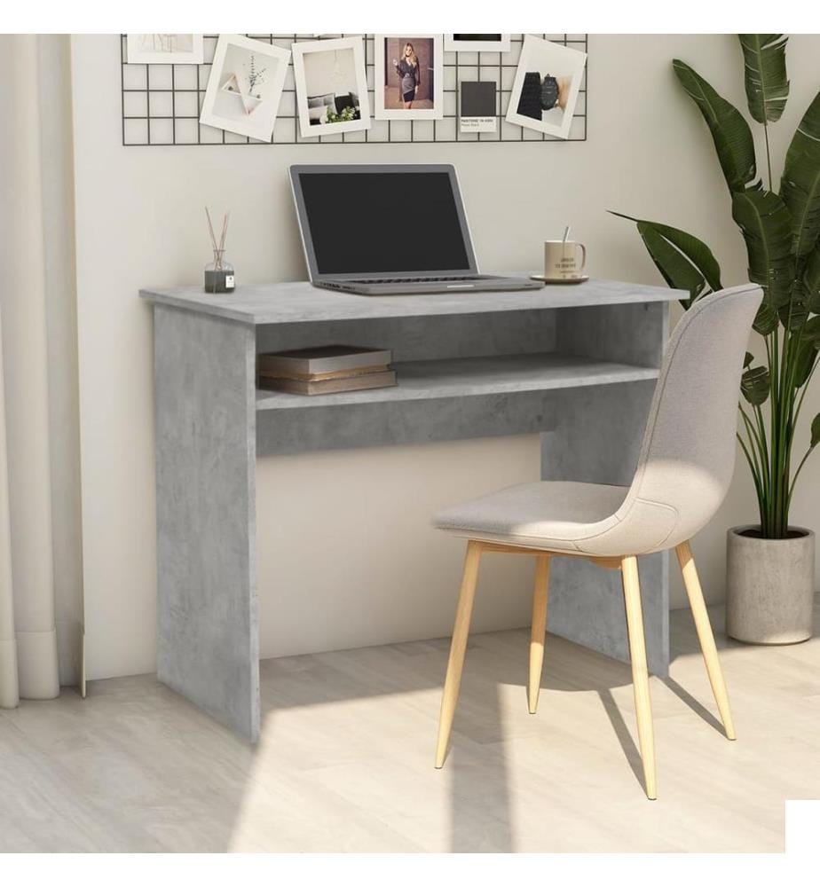 Bureau Gris béton 90x50x74 cm Bois d'ingénierie
