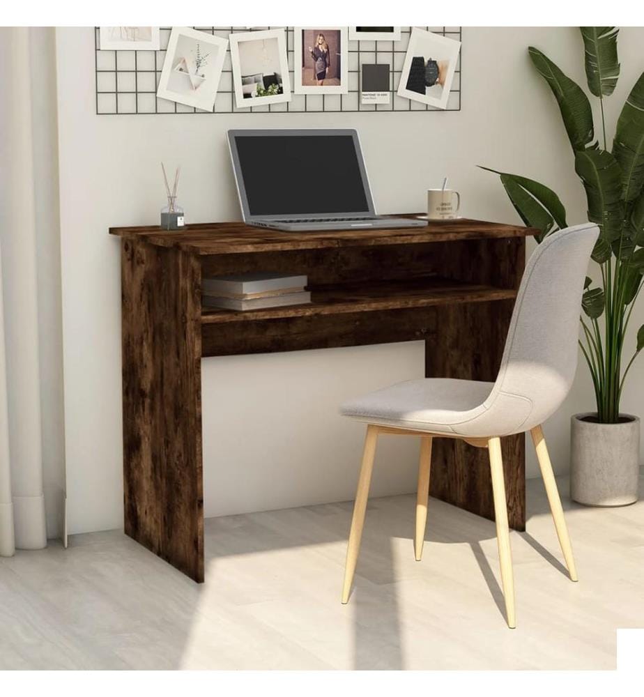 Bureau Chêne fumé 90x50x74 cm Bois d'ingénierie
