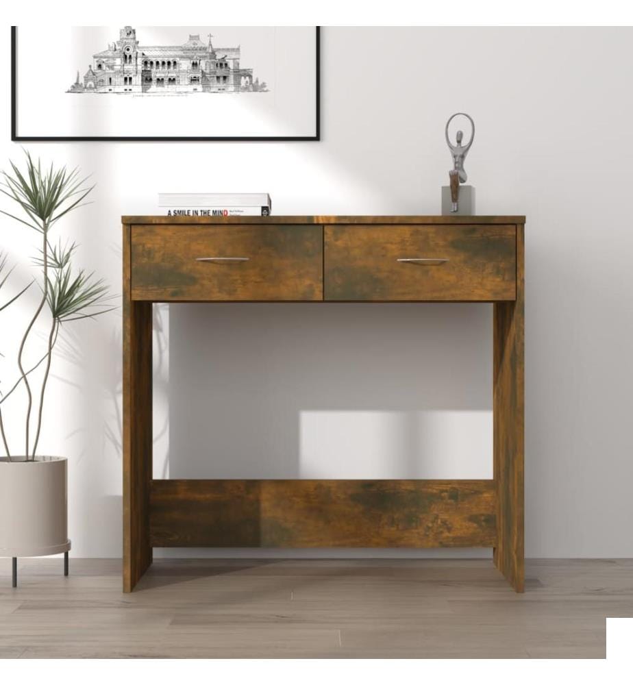 Bureau Chêne fumé 80x40x75 cm Bois d'ingénierie