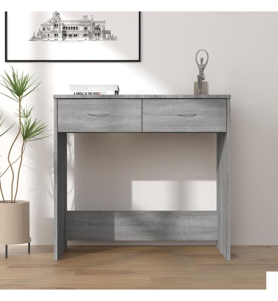 Bureau sonoma gris 80x40x75 cm bois d'ingénierie