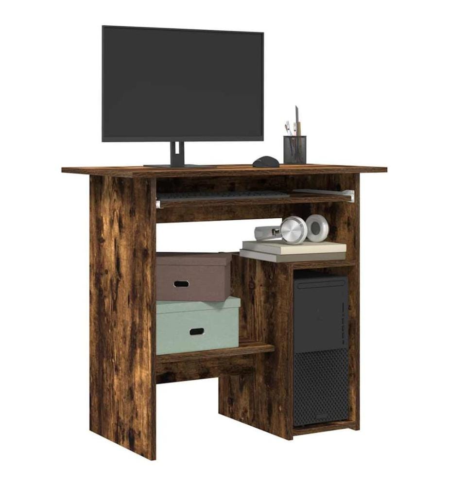 Bureau Chêne fumé 80x45x74 cm Bois d'ingénierie