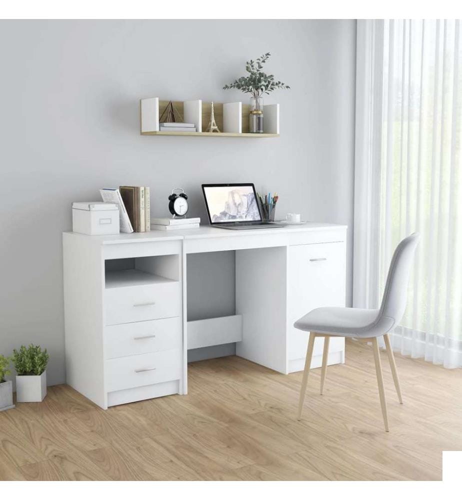 Bureau Blanc 140x50x76 cm Bois dingénierie