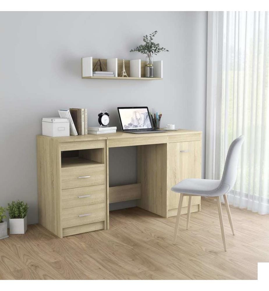 Bureau Chêne sonoma 140x50x76 cm Bois dingénierie