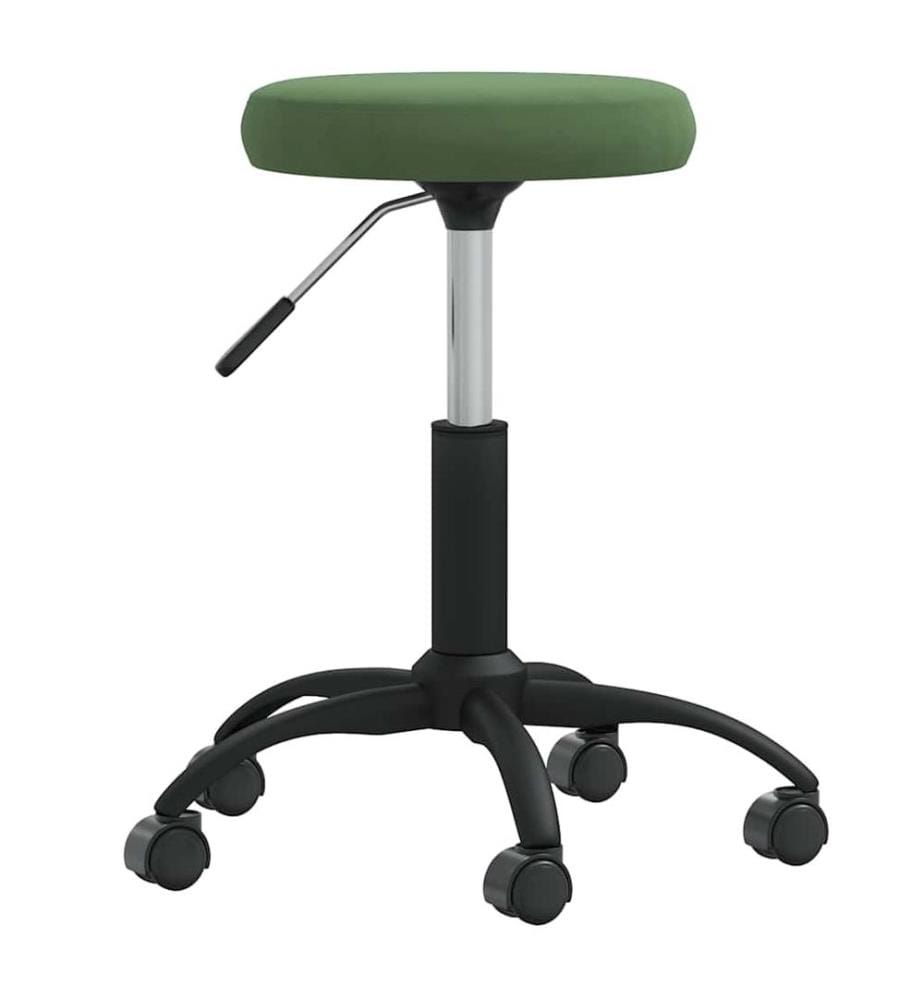 Chaise de bureau pivotante vert foncé velours