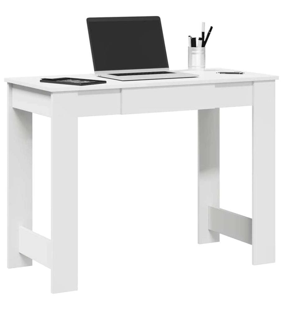 Bureau blanc 100x45x75 cm bois d'ingénierie