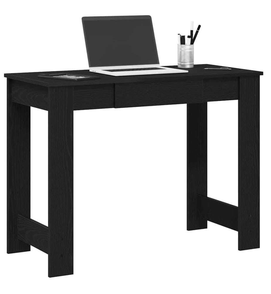 Bureau noir 100x45x75 cm bois d'ingénierie