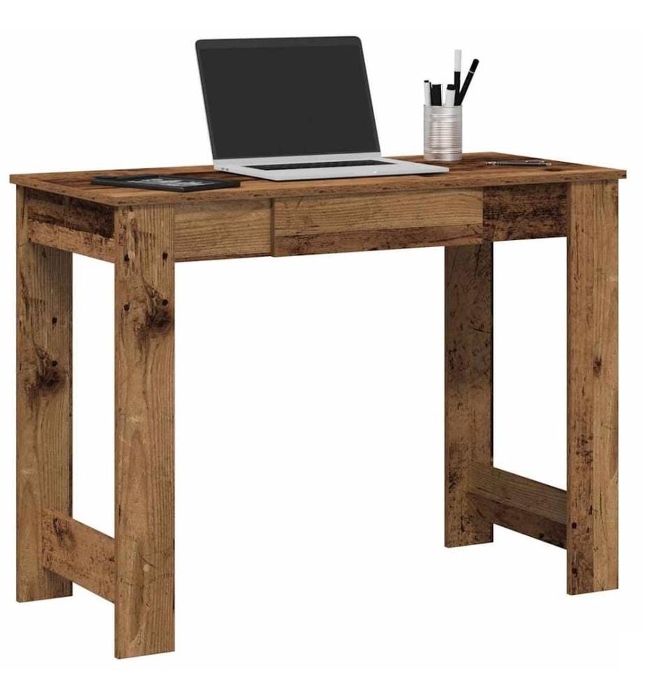 Bureau vieux bois 100x45x75 cm bois d'ingénierie