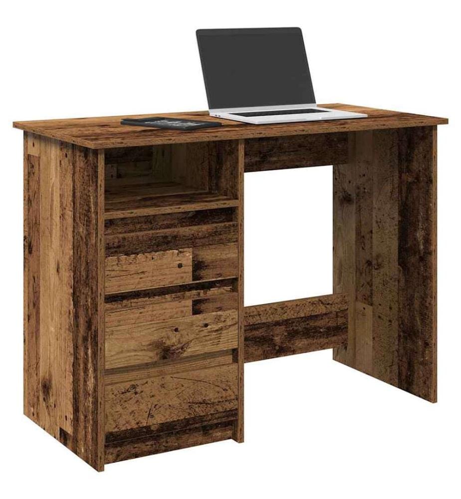 Bureau vieux bois 102x50x75 cm bois d'ingénierie