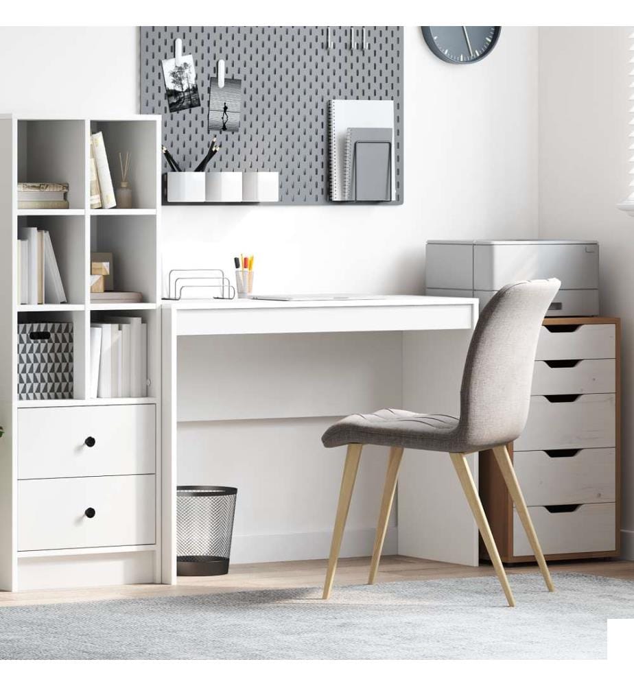 Bureau d'écriture Blanc Panneau de particules Moyen Simple