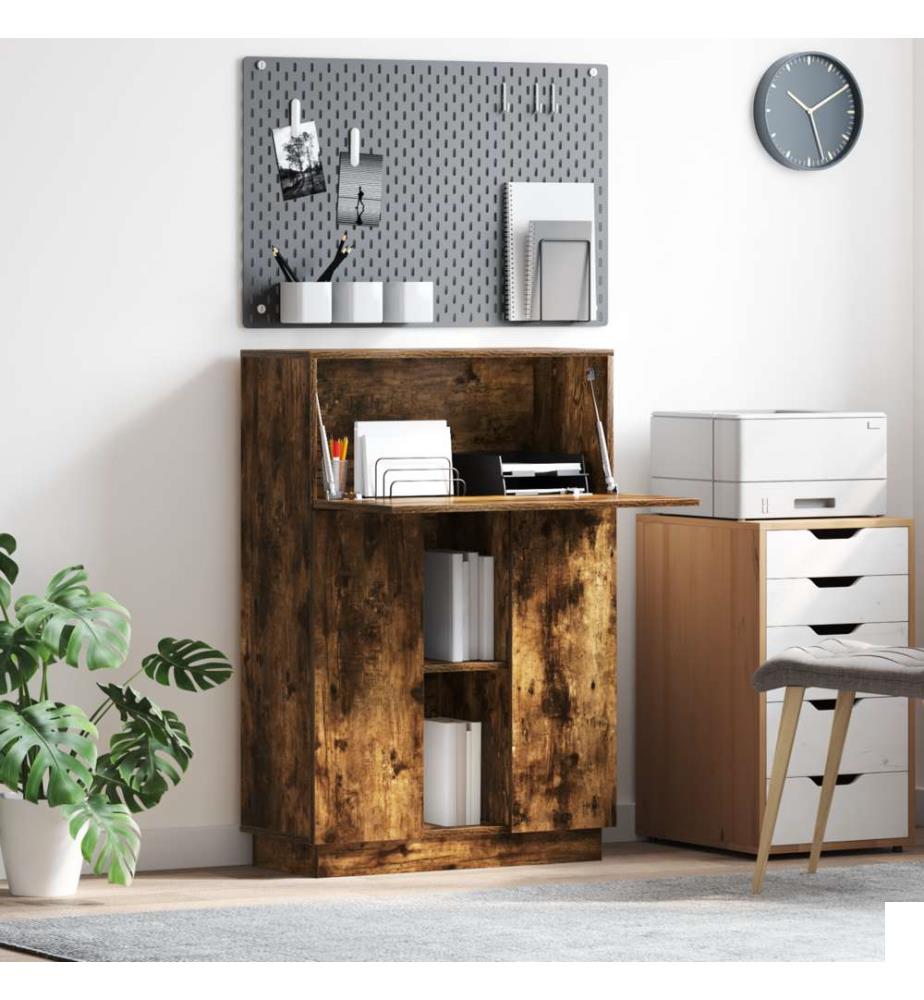 Bureau d'écriture chêne fumé Chêne fumé Bois d'ingénierie Standard