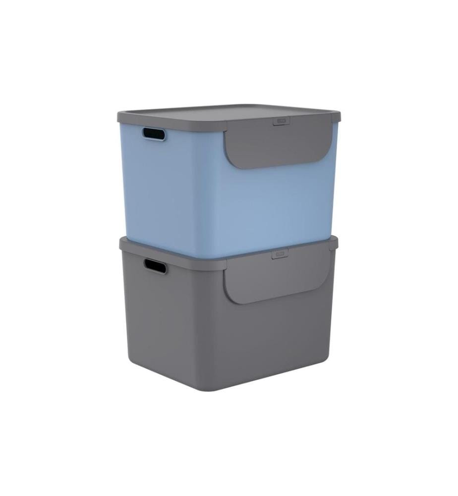 ROTHO - Bacs de recyclage ALBULA 2 pcs. 110 l, Bleu/Anthracite
