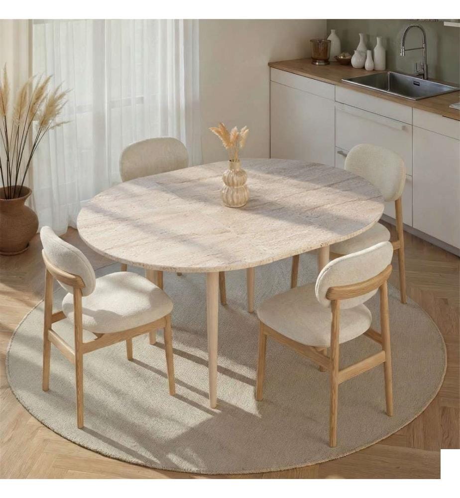 Table à manger extensible - Chêne travertin