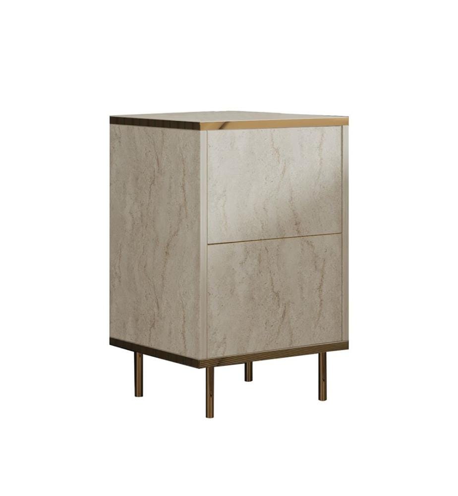 Table de nuit - Travertine Gold