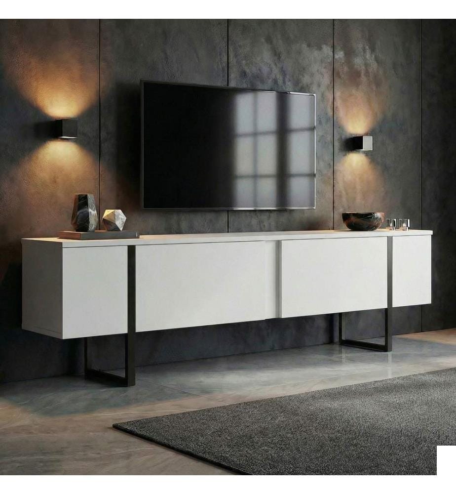 Meuble TV - Blanc Noir
