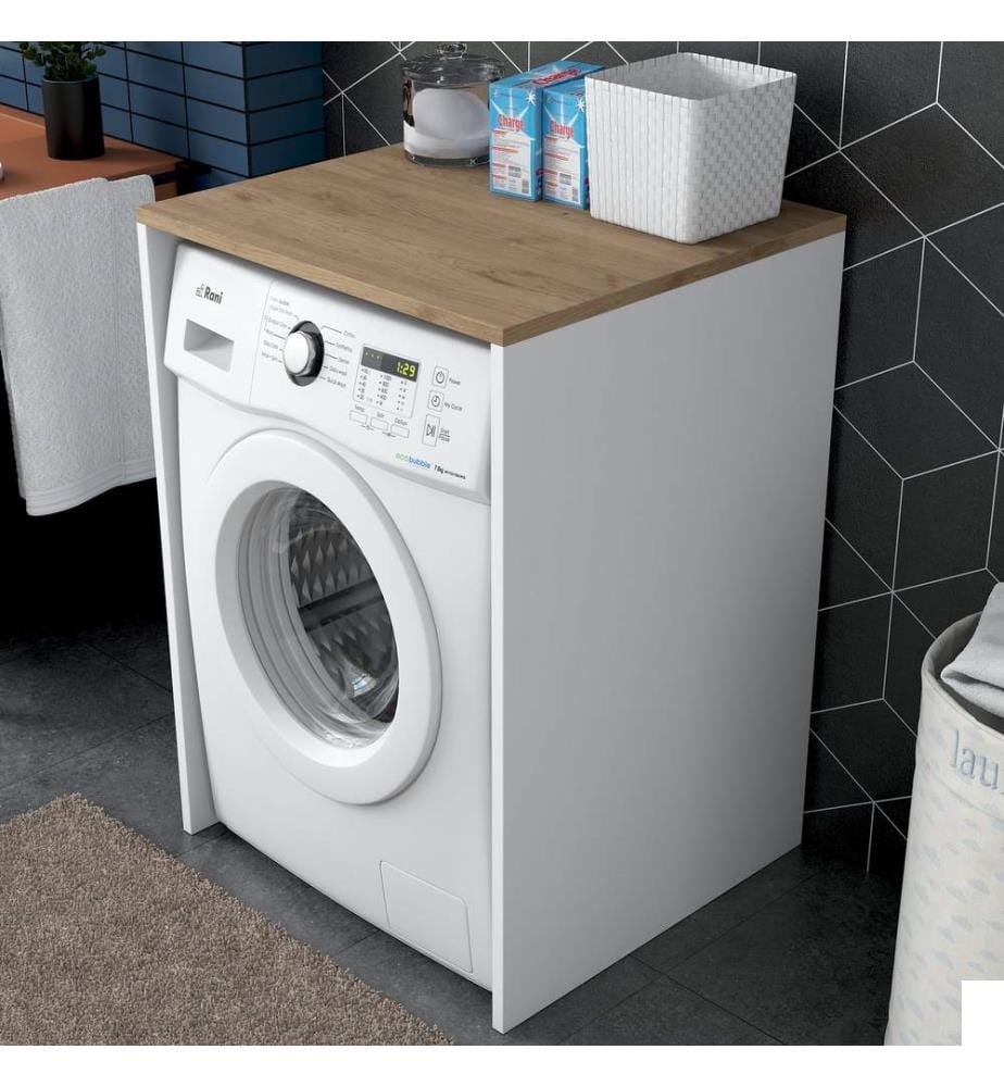 Armoire pour lave-linge - Walnut White