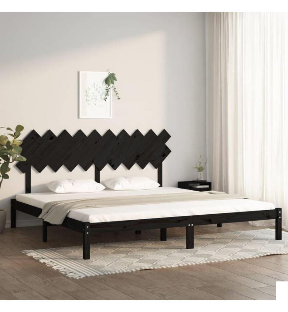 Cadre de lit Noir 200x200 cm Bois massif