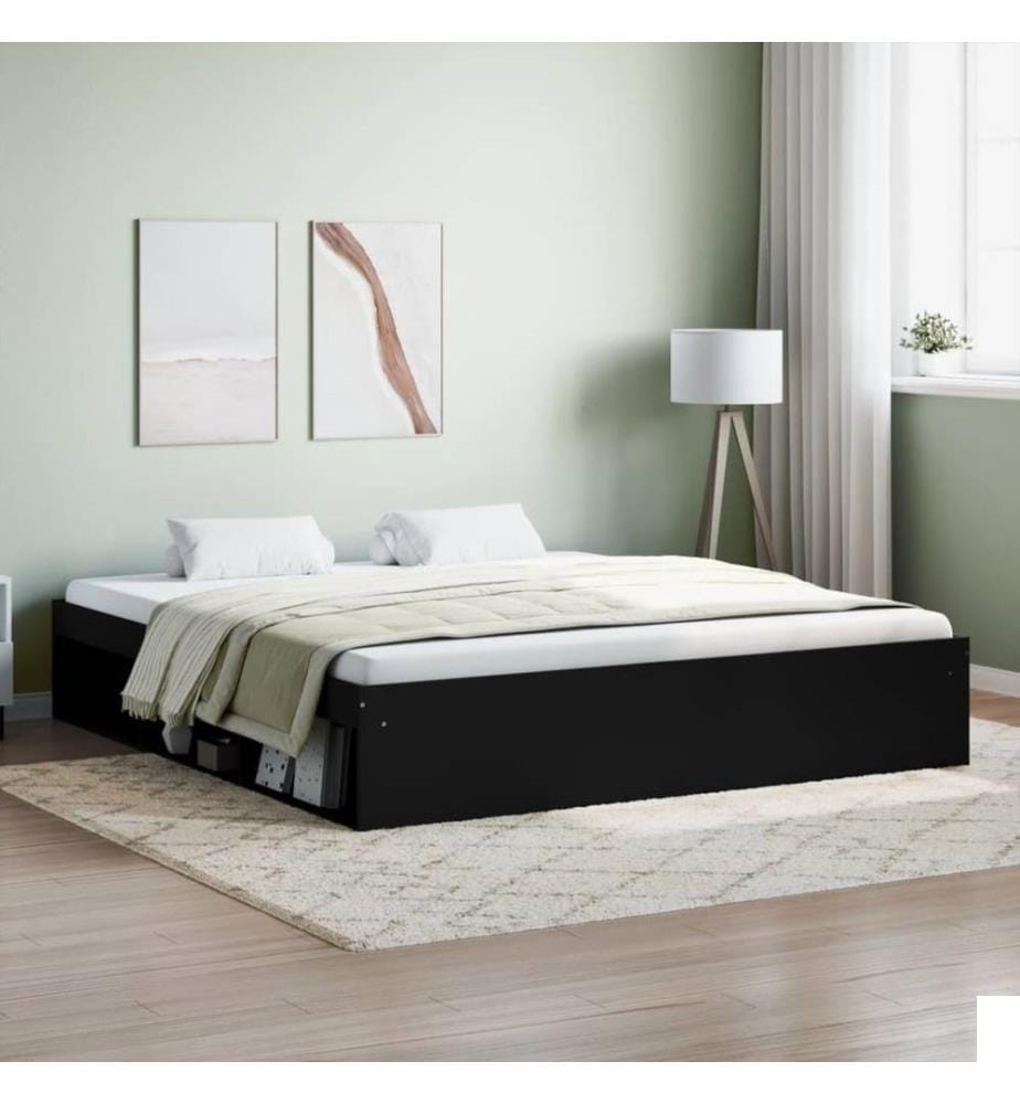 Cadre de lit noir 180x200 cm super king